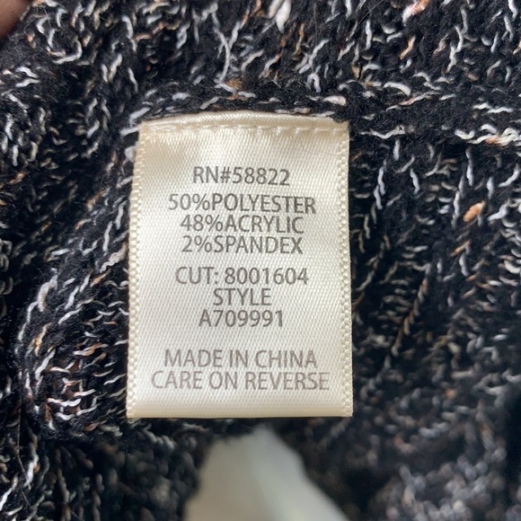 Max Studio Soft & Cozy Slouchy Batwing Mock Neck Sweater Grey Black, Sz XL - Picture 11 of 13